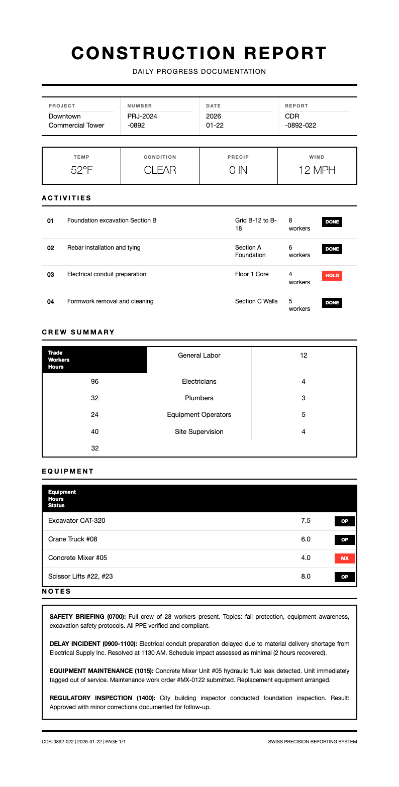 Swiss international construction report